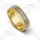 Masywne, asymetryczne obrączki ślubne z matowego żółtego złota oraz złota białego gładkiego - wzór 113